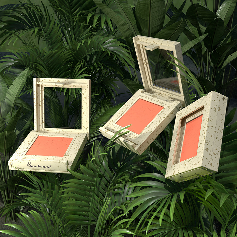 小麥秸稈材質(zhì)粉盒環(huán)?？山到庵С钟∷ogo